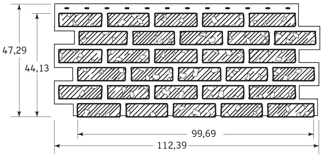 Цокольный сайдинг Nailit Hand-Laid Brick (Кирпичная кладка) Схема 2