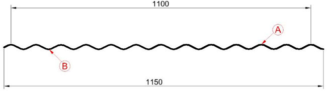 Профнастил для кровли Металл Профиль МП-18х1100-А “Волна” Схема