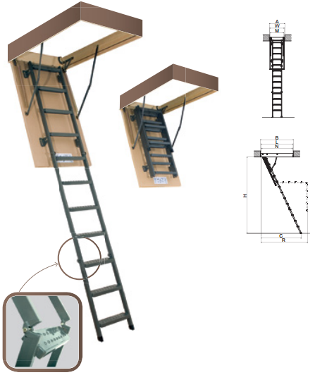 Металлическая чердачная лестница Fakro LMS